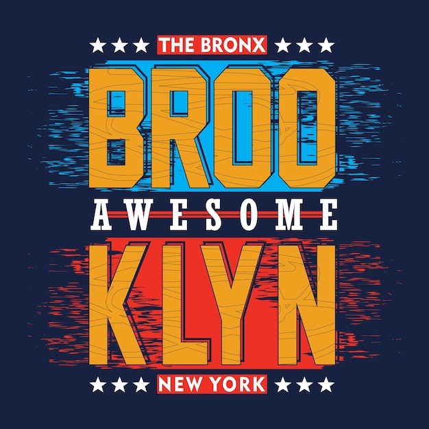 Brooklyn slogan tee belettering typografie grafisch ontwerp voor print t-shirt, vectorillustratie