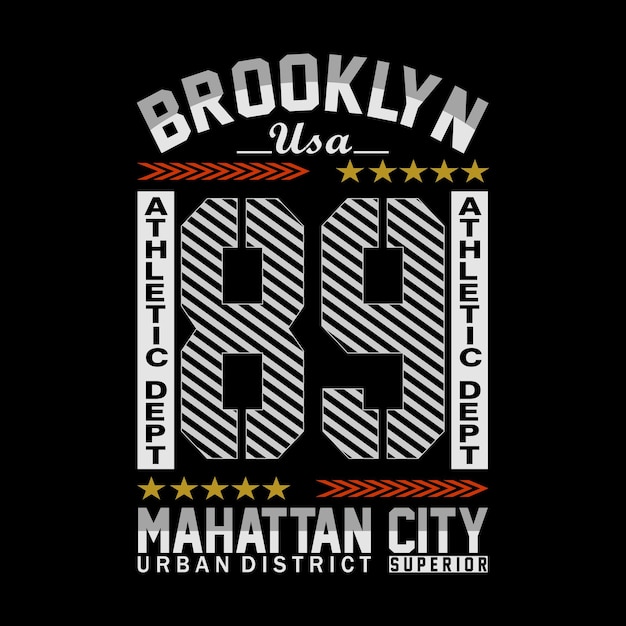 Brooklyn slogan tee graphic typography illustration vector art style vintage by order