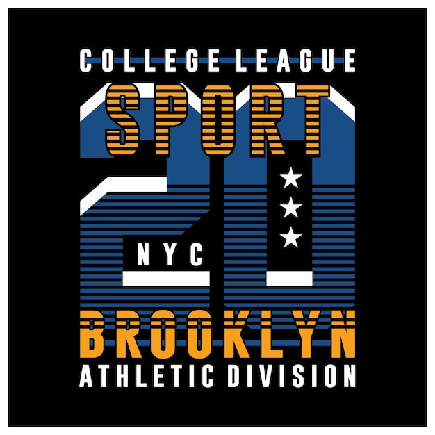 Brooklyn sport college vintage t shirt design