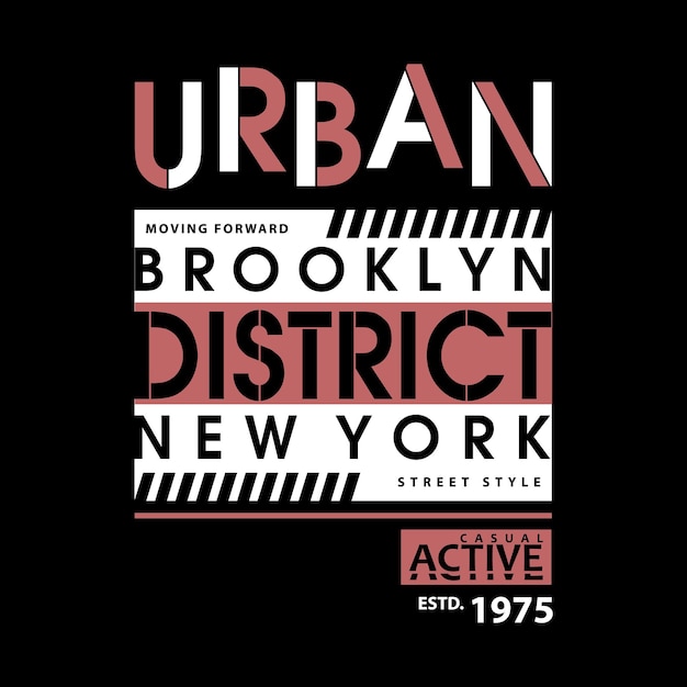 Brooklyn stadsdistrict grafisch ontwerp typografie vector illustratie print t-shirt