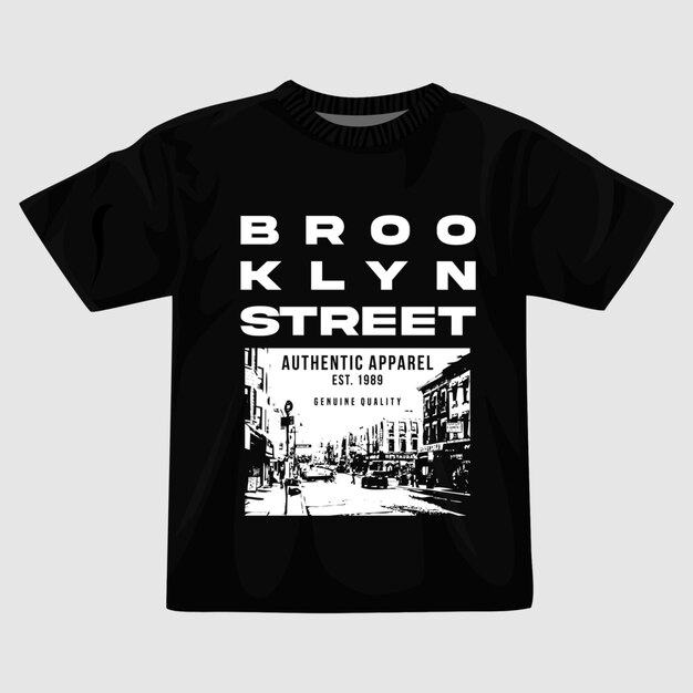 Вектор Дизайн футболки brooklyn street