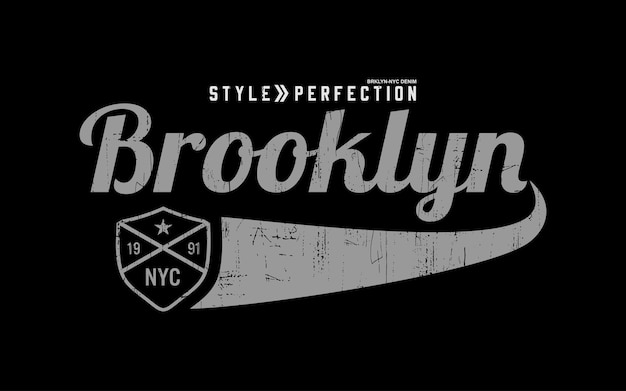 Vector brooklyn t-shirt design en more.premium vector.