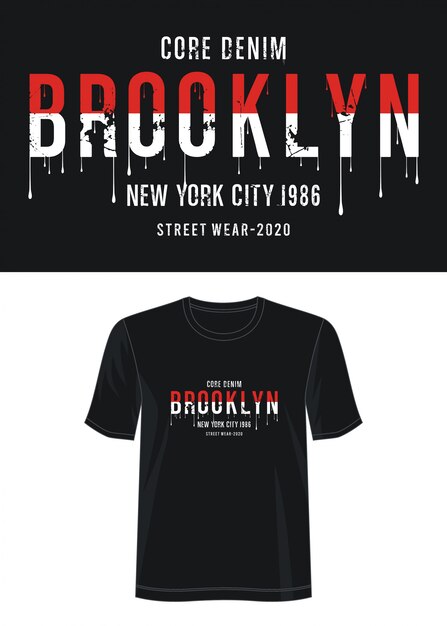 Vector brooklyn typografie voor print t-shirt