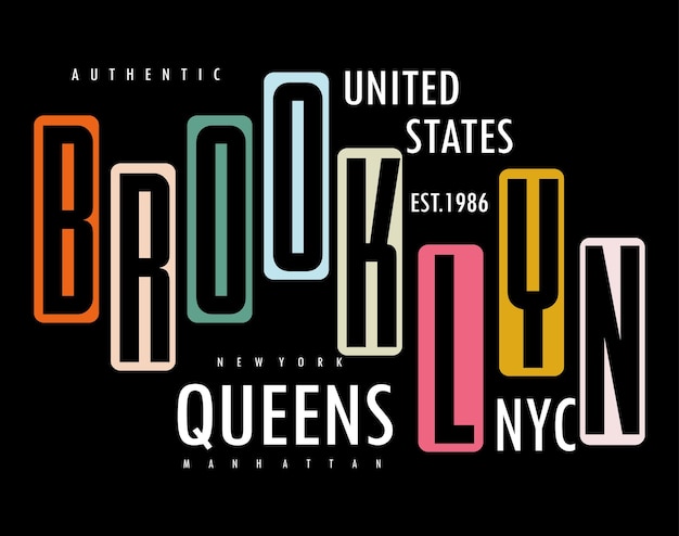 Brooklyn typografie voor t-shirtontwerp premium vector