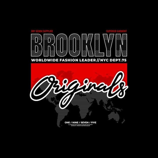 brooklyn typografieontwerp voor printklare t-shirts Premium Vector