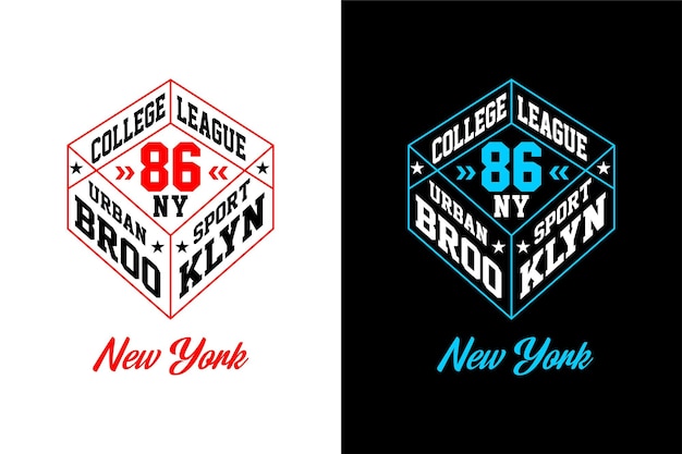 Brooklyn typografisch ontwerp gedrukt op t-shirts