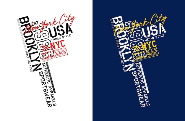 Brooklyn typografisch ontwerp om op t-shirts af te drukken