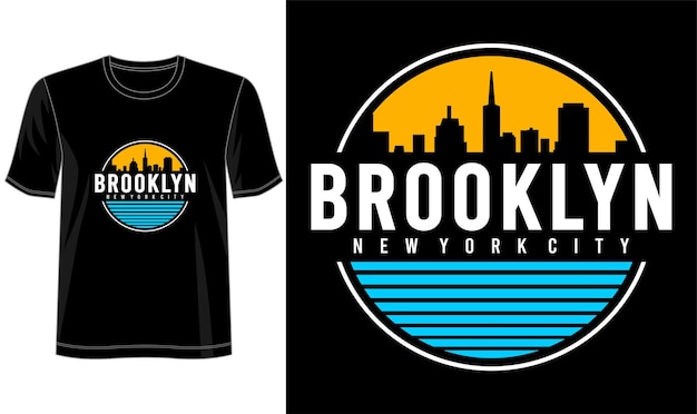 프린트 티셔츠 등을위한 브루클린 타이포그래피 디자인