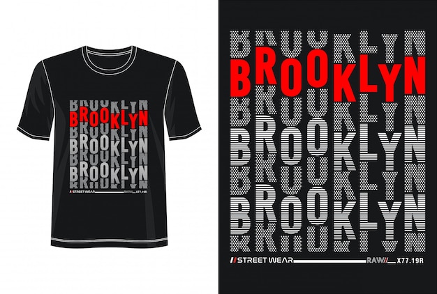 Tipografia brooklyn per t-shirt stampata