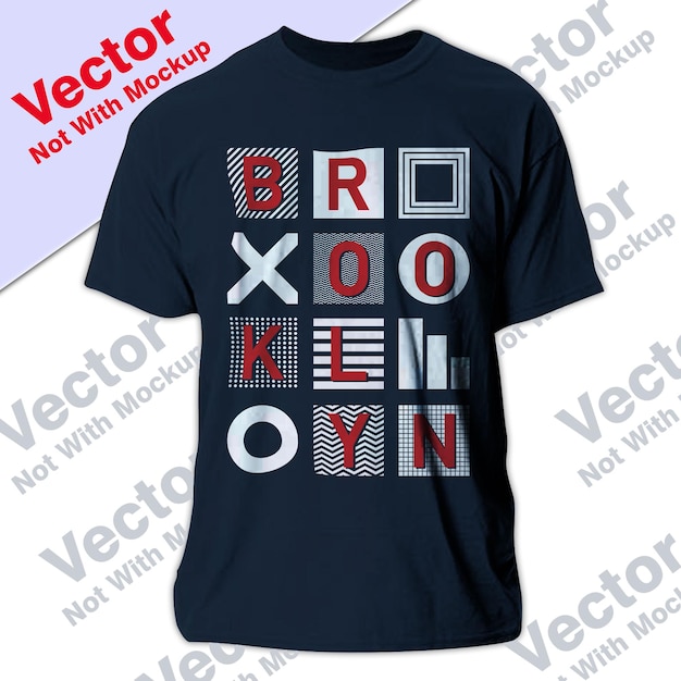 Brooklyn typography to print t shirts with box art