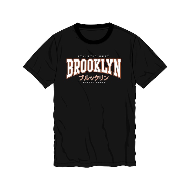 Vettore tipografia di brooklyn t-shirt design di stampa illustrazione vettoriale