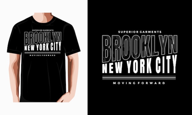 Brooklyn typography tshirt design premium vector