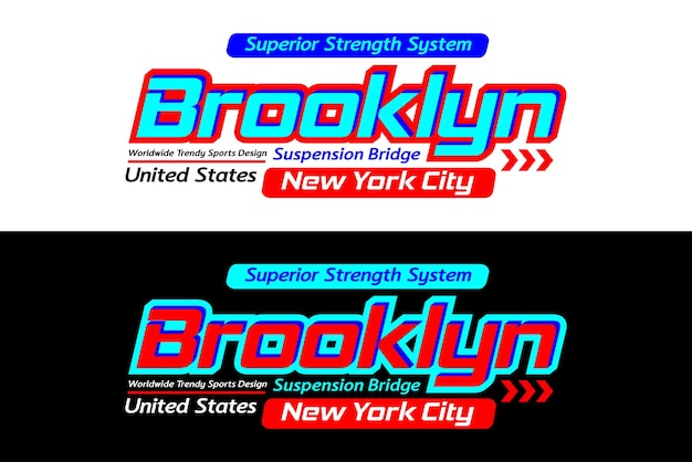 Brooklyn urban sport slogan stijl ontwerp