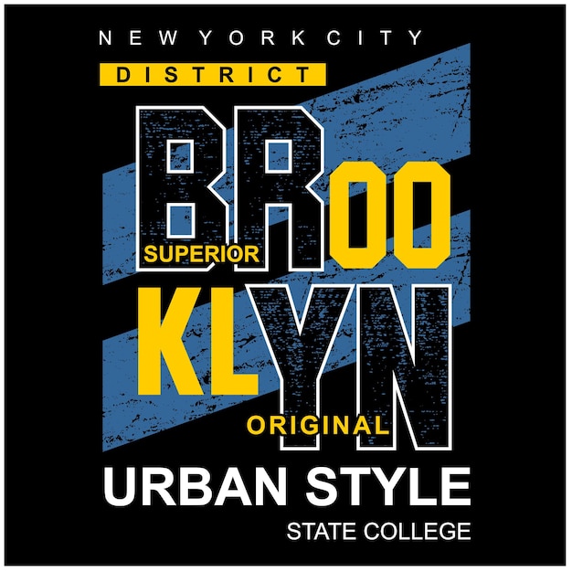 Brooklyn urban style typography ready to print premium vector