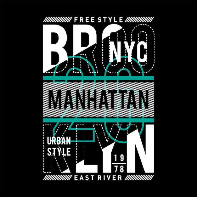 Brooklyn urban style typography tshirt graphic vector