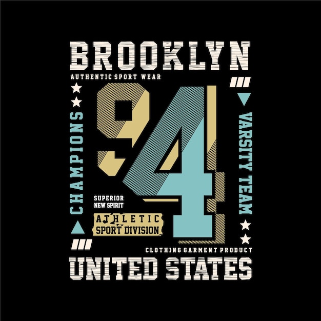 brooklyn verenigde staten grafische levensstijl t-shirt ontwerp typografie vector