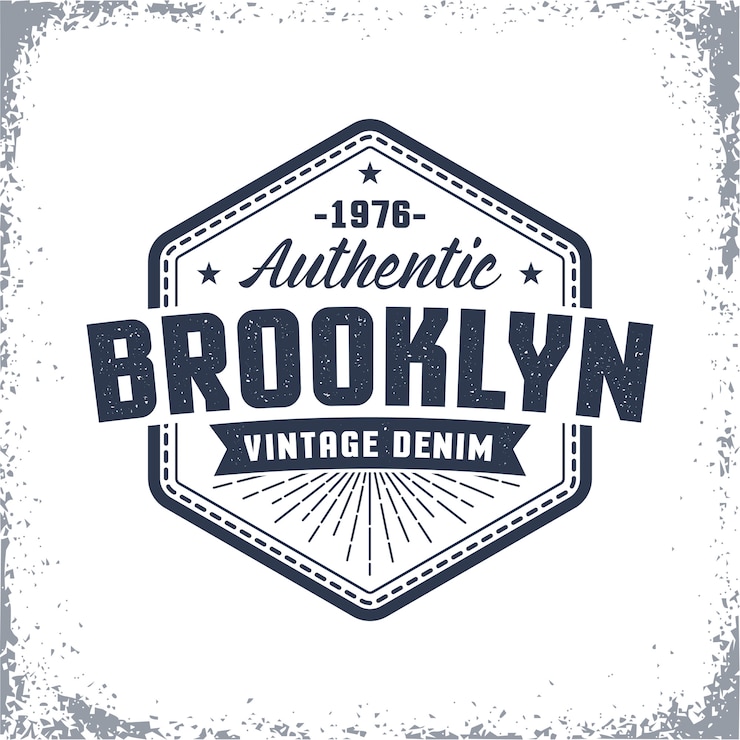 Vector brooklyn vintage logo met grunge effect