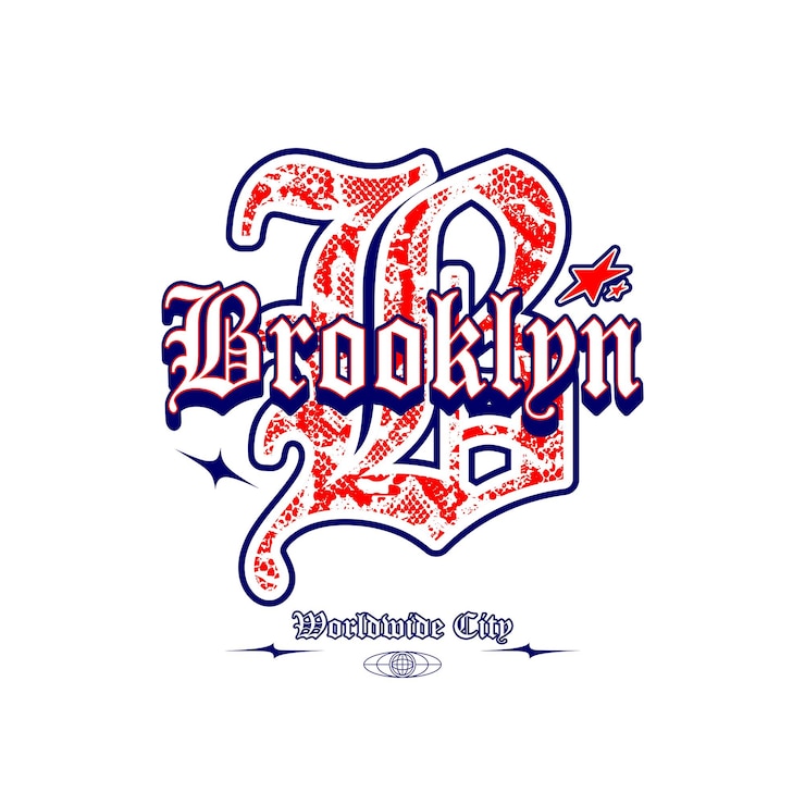 Vector brooklyn worldwide city retro logo design