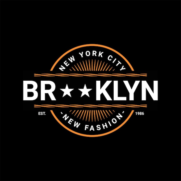 Brooklyn writing design, suitable for screen printing t-shirts, clothes, jackets and others