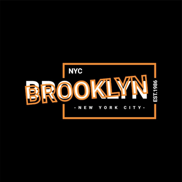 Disegno di scrittura brooklyn, adatto per la serigrafia di t-shirt, vestiti, giacche e altro