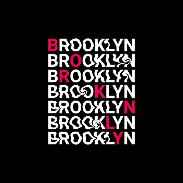 Brooklyn writing design suitable for screen printing tshirts clothes jackets and others