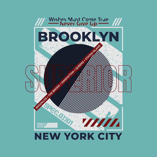 Vector brooklynnew york city typography vector t shirt design illustration premium vector
