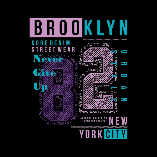 Broolyn core denim new york city abstract graphic vector print