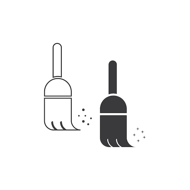 Broom cleaning icon vector design