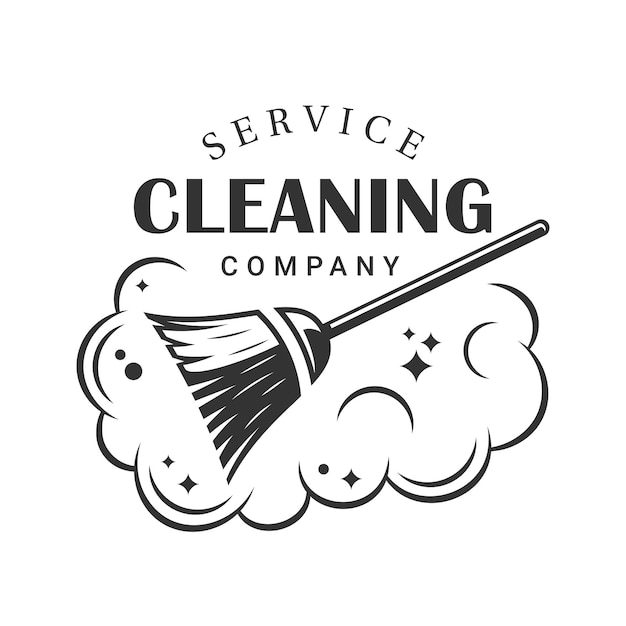 broom cleaning label