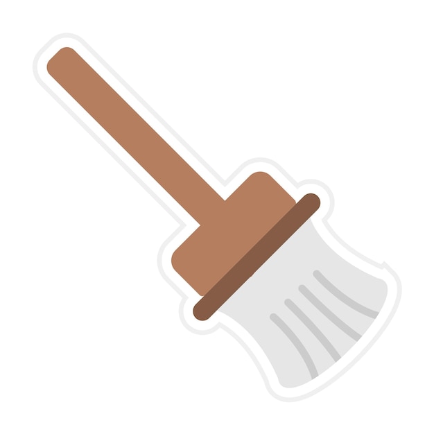 Vector broom flat illustration