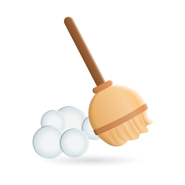 Broom icon 3d illustration from cleaning collection creative broom 3d icon for web design templates infographics and more