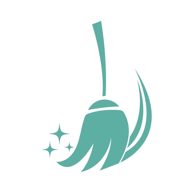 Broom icon logo design