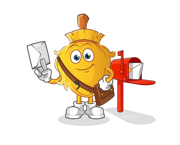 Broom postman vector cartoon character