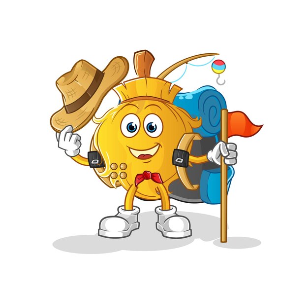 Broom scout vector cartoon character