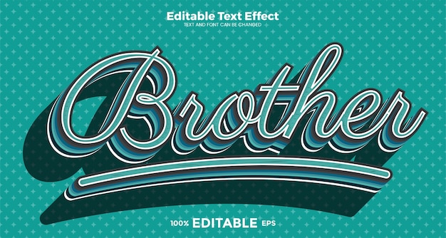 Brother editable text effect in modern trend style