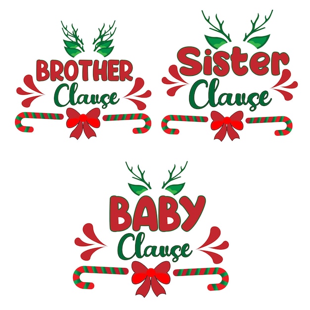 Vector brother sister baby claus