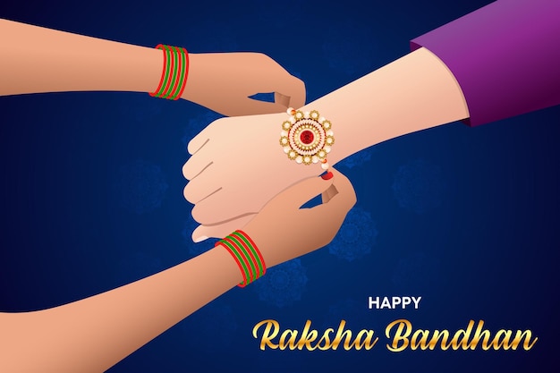 Brother and sister of raksha bandhan rakhi festival celebration design