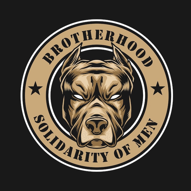 Brotherhood-logo met pitbull-hoofdontwerp