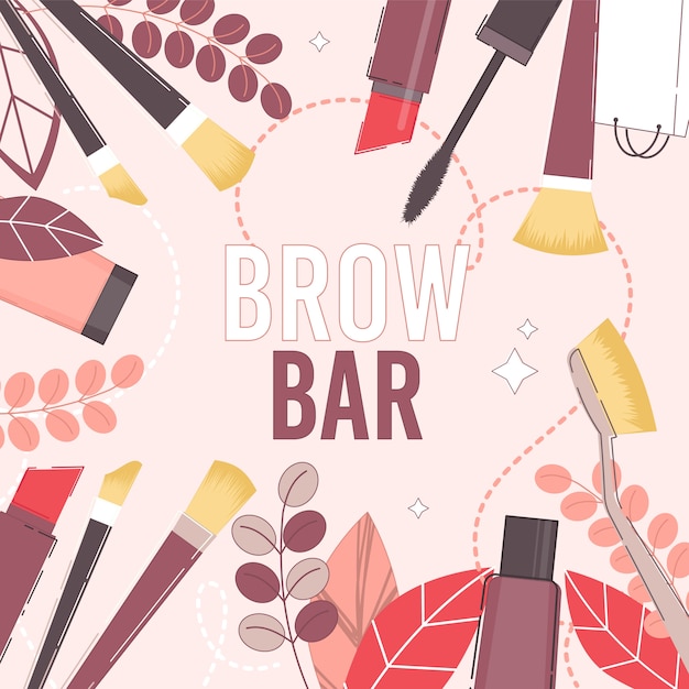 Brow bar and beauty salon presentation