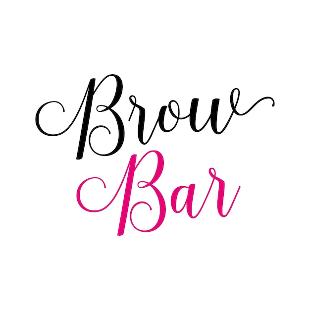 Brow bar belettering met wervelingen