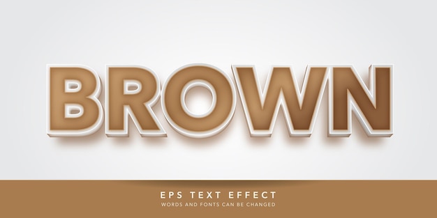 brown 3d editable text effect