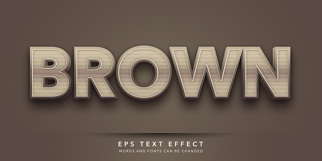 brown 3d editable text effect