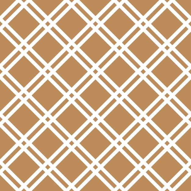 Brown abstract geometric seamless pattern design using diagonal squares and white lines