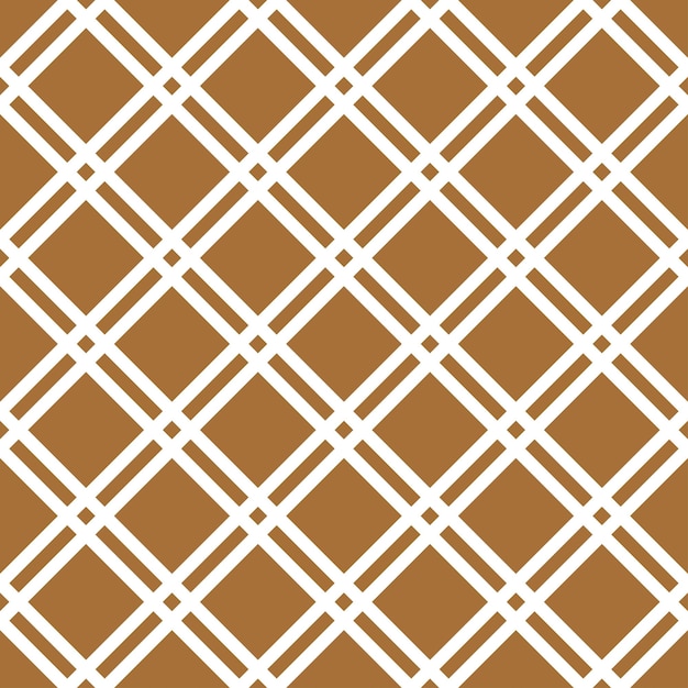 Brown abstract geometric seamless pattern design using diagonal squares and white lines