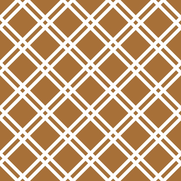 Brown abstract geometric seamless pattern design using diagonal squares and white lines