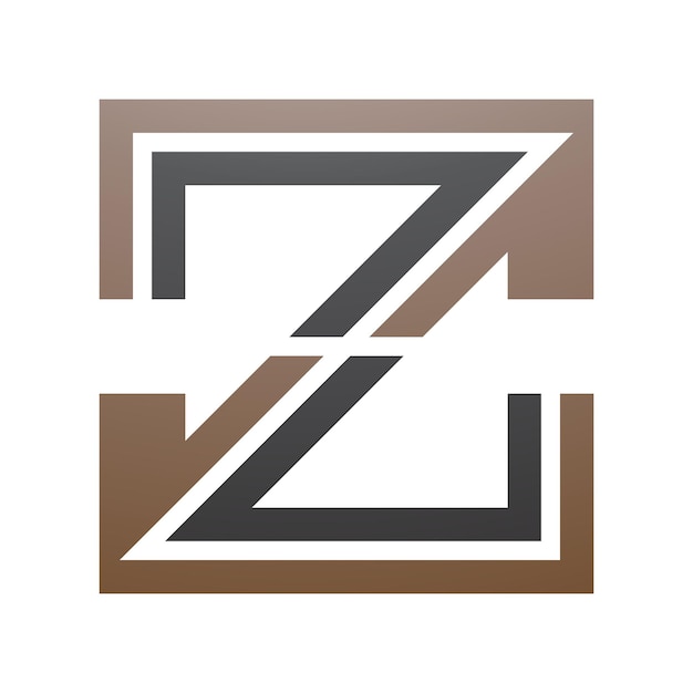 Вектор Икона в форме буквы z с коричневыми и черными полосами