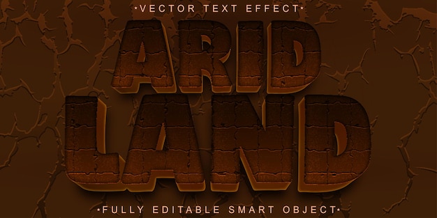 Brown Arid Land Soil Vector Fully Editable Smart Object Text Effect