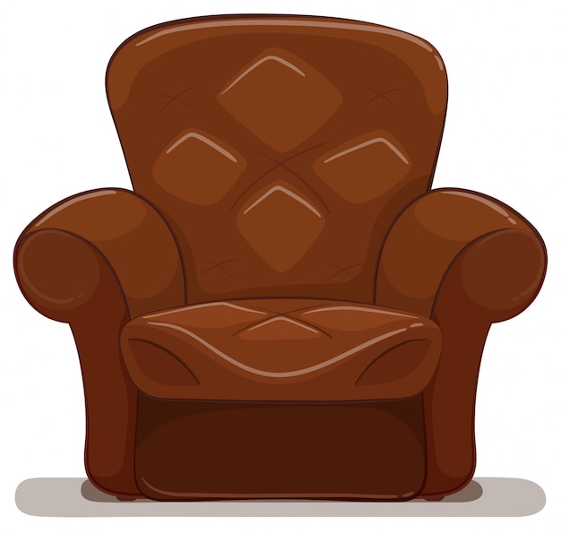 Vector brown armchair on white background