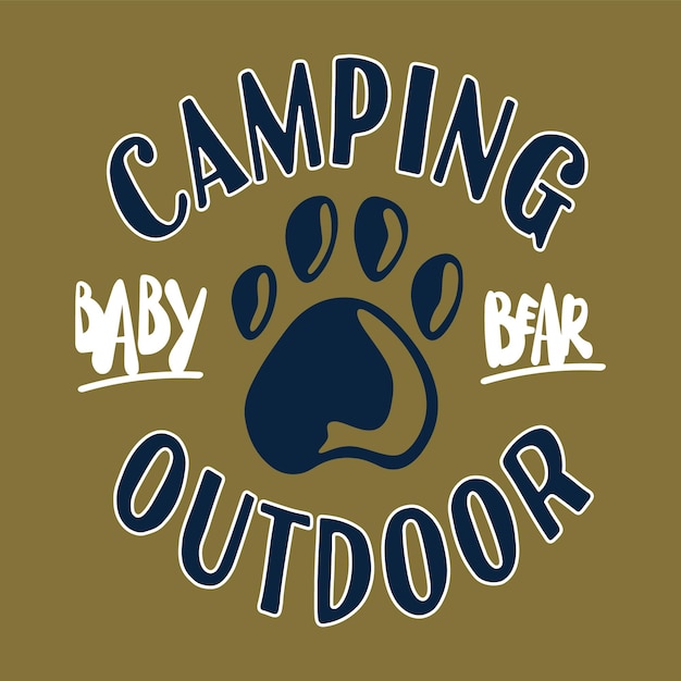 A brown background with a blue logo that says'camping baby bar '