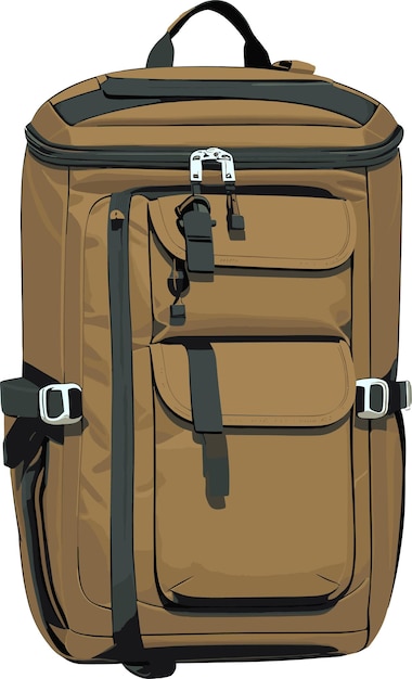 brown backpack vector illustration